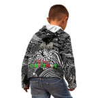 Merry Christmas AFL Collingwood Magpies Kid Hoodie Aboriginal Santa Football Mascot