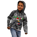 Merry Christmas AFL Collingwood Magpies Kid Hoodie Aboriginal Santa Football Mascot