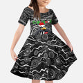 Merry Christmas AFL Collingwood Magpies Kid Short Sleeve Dress Aboriginal Santa Football Mascot