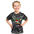Merry Christmas AFL Collingwood Magpies Kid T Shirt Aboriginal Santa Football Mascot