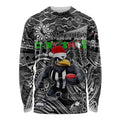 Merry Christmas AFL Collingwood Magpies Long Sleeve Shirt Aboriginal Santa Football Mascot