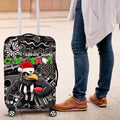 Merry Christmas AFL Collingwood Magpies Luggage Cover Aboriginal Santa Football Mascot