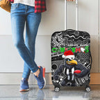 Merry Christmas AFL Collingwood Magpies Luggage Cover Aboriginal Santa Football Mascot