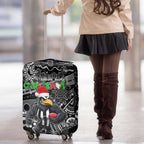 Merry Christmas AFL Collingwood Magpies Luggage Cover Aboriginal Santa Football Mascot