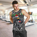 Merry Christmas AFL Collingwood Magpies Men Tank Top Aboriginal Santa Football Mascot