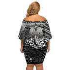 Merry Christmas AFL Collingwood Magpies Off Shoulder Short Dress Aboriginal Santa Football Mascot