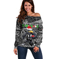 Merry Christmas AFL Collingwood Magpies Off Shoulder Sweater Aboriginal Santa Football Mascot