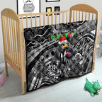 Merry Christmas AFL Collingwood Magpies Quilt Aboriginal Santa Football Mascot