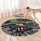 Merry Christmas AFL Collingwood Magpies Round Carpet Aboriginal Santa Football Mascot