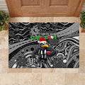Merry Christmas AFL Collingwood Magpies Rubber Doormat Aboriginal Santa Football Mascot