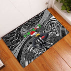 Merry Christmas AFL Collingwood Magpies Rubber Doormat Aboriginal Santa Football Mascot