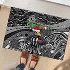 Merry Christmas AFL Collingwood Magpies Rubber Doormat Aboriginal Santa Football Mascot