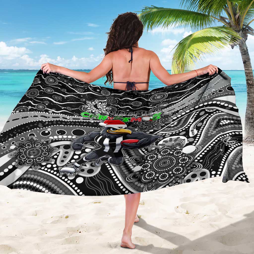 Merry Christmas AFL Collingwood Magpies Sarong Aboriginal Santa Football Mascot