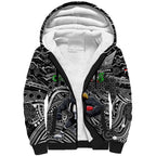 Merry Christmas AFL Collingwood Magpies Sherpa Hoodie Aboriginal Santa Football Mascot