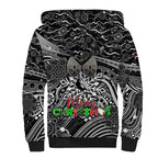 Merry Christmas AFL Collingwood Magpies Sherpa Hoodie Aboriginal Santa Football Mascot