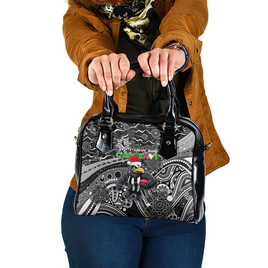 Merry Christmas AFL Collingwood Magpies Shoulder Handbag Aboriginal Santa Football Mascot