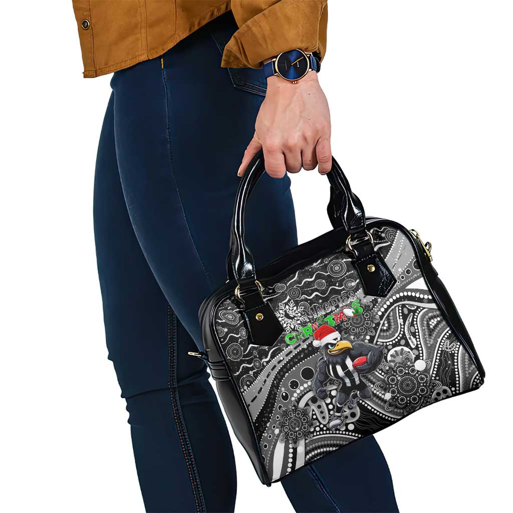 Merry Christmas AFL Collingwood Magpies Shoulder Handbag Aboriginal Santa Football Mascot