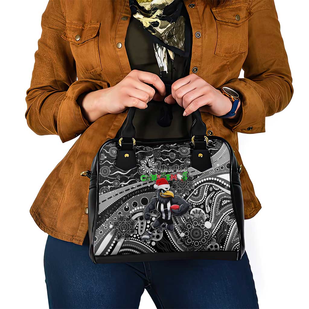 Merry Christmas AFL Collingwood Magpies Shoulder Handbag Aboriginal Santa Football Mascot