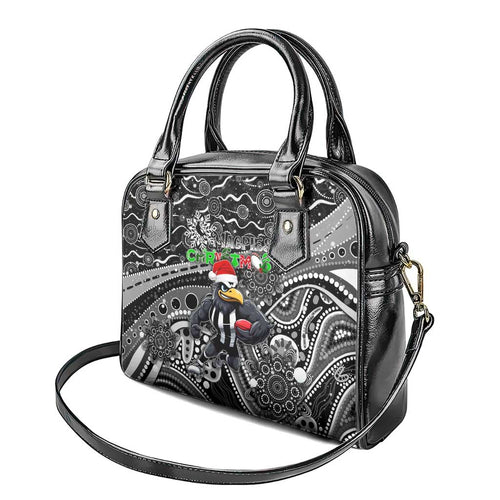 Merry Christmas AFL Collingwood Magpies Shoulder Handbag Aboriginal Santa Football Mascot