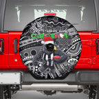 Merry Christmas AFL Collingwood Magpies Spare Tire Cover Aboriginal Santa Football Mascot