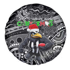 Merry Christmas AFL Collingwood Magpies Spare Tire Cover Aboriginal Santa Football Mascot