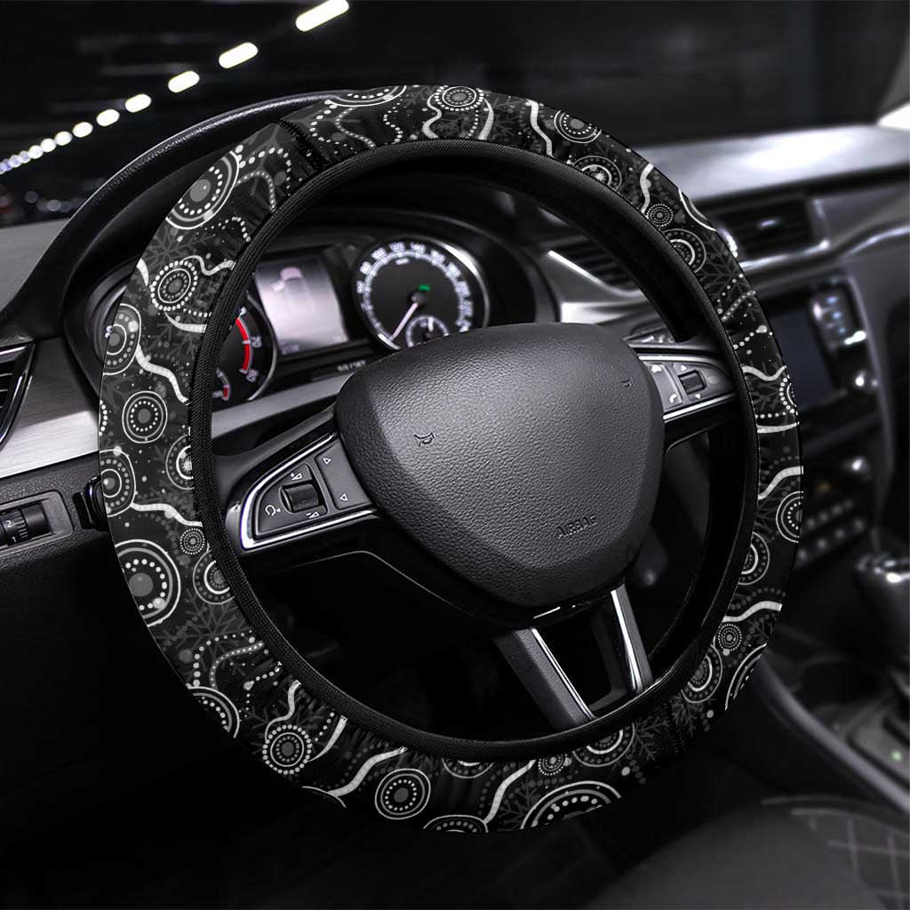 Merry Christmas AFL Collingwood Magpies Steering Wheel Cover Aboriginal Santa Football Mascot