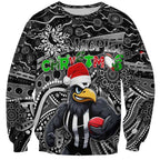 Merry Christmas AFL Collingwood Magpies Sweatshirt Aboriginal Santa Football Mascot