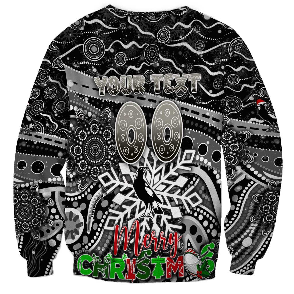 Merry Christmas AFL Collingwood Magpies Sweatshirt Aboriginal Santa Football Mascot