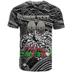 Merry Christmas AFL Collingwood Magpies T Shirt Aboriginal Santa Football Mascot