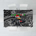 Merry Christmas AFL Collingwood Magpies Tablecloth Aboriginal Santa Football Mascot