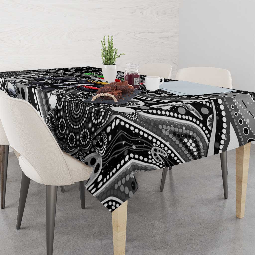 Merry Christmas AFL Collingwood Magpies Tablecloth Aboriginal Santa Football Mascot