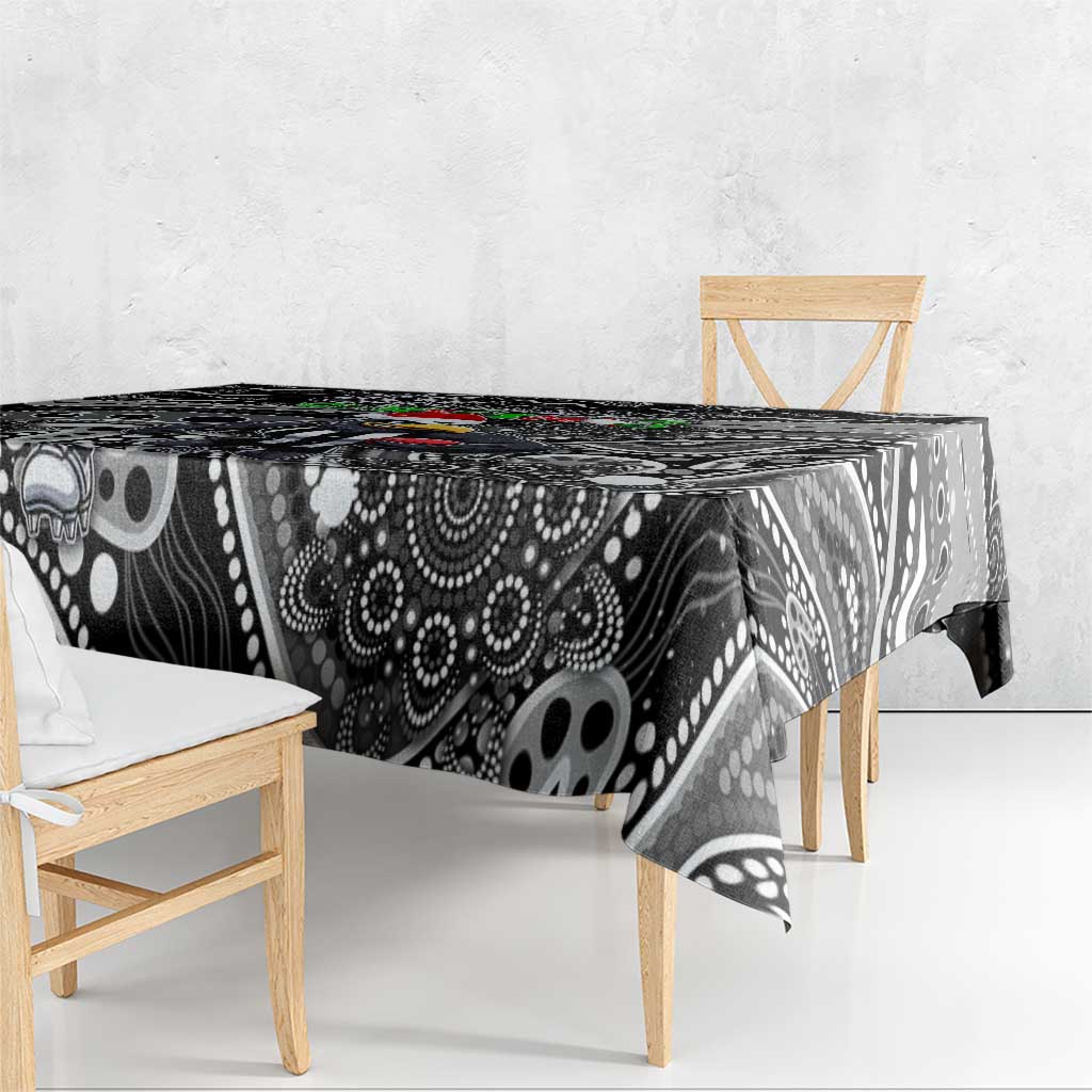 Merry Christmas AFL Collingwood Magpies Tablecloth Aboriginal Santa Football Mascot