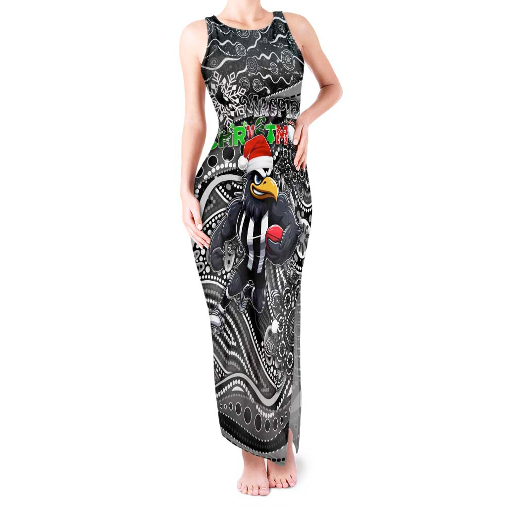 Merry Christmas AFL Collingwood Magpies Tank Maxi Dress Aboriginal Santa Football Mascot