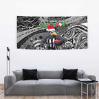 Merry Christmas AFL Collingwood Magpies Tapestry Aboriginal Santa Football Mascot