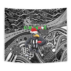 Merry Christmas AFL Collingwood Magpies Tapestry Aboriginal Santa Football Mascot
