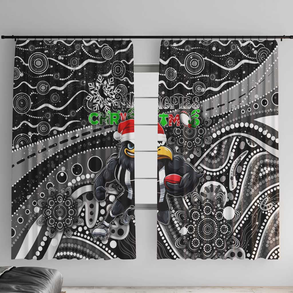 Merry Christmas AFL Collingwood Magpies Window Curtain Aboriginal Santa Football Mascot