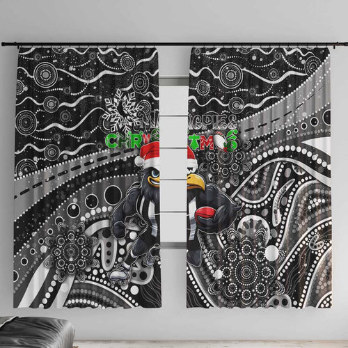 Merry Christmas AFL Collingwood Magpies Window Curtain Aboriginal Santa Football Mascot