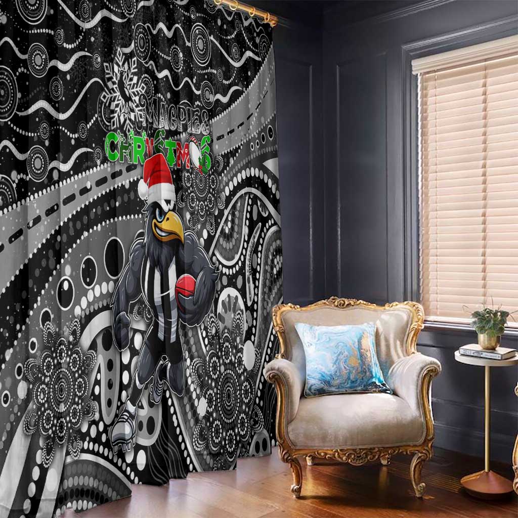 Merry Christmas AFL Collingwood Magpies Window Curtain Aboriginal Santa Football Mascot
