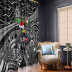 Merry Christmas AFL Collingwood Magpies Window Curtain Aboriginal Santa Football Mascot