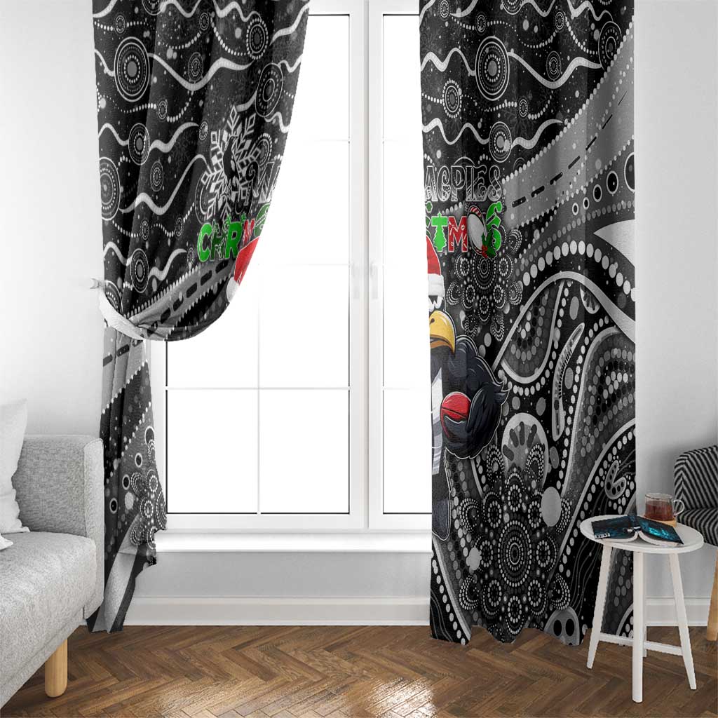 Merry Christmas AFL Collingwood Magpies Window Curtain Aboriginal Santa Football Mascot