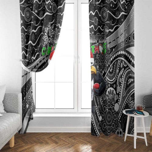 Merry Christmas AFL Collingwood Magpies Window Curtain Aboriginal Santa Football Mascot
