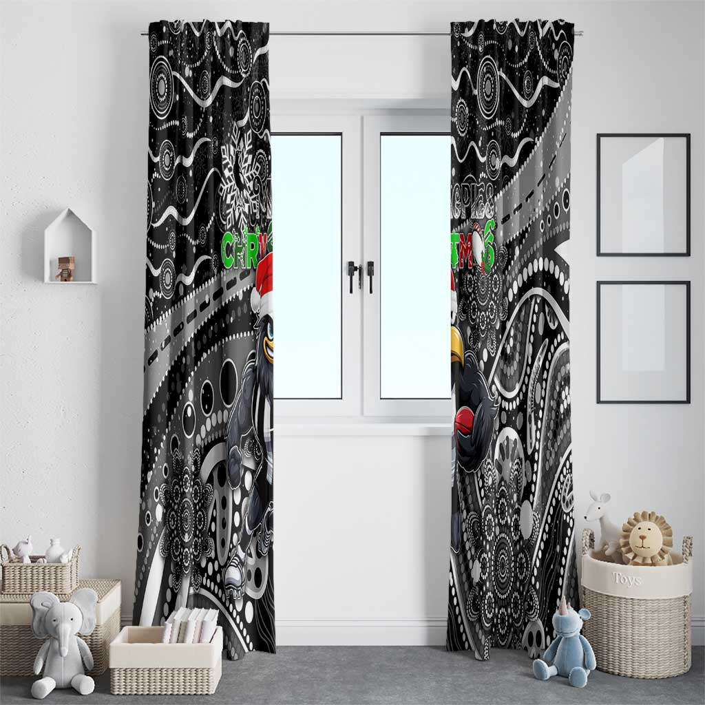 Merry Christmas AFL Collingwood Magpies Window Curtain Aboriginal Santa Football Mascot