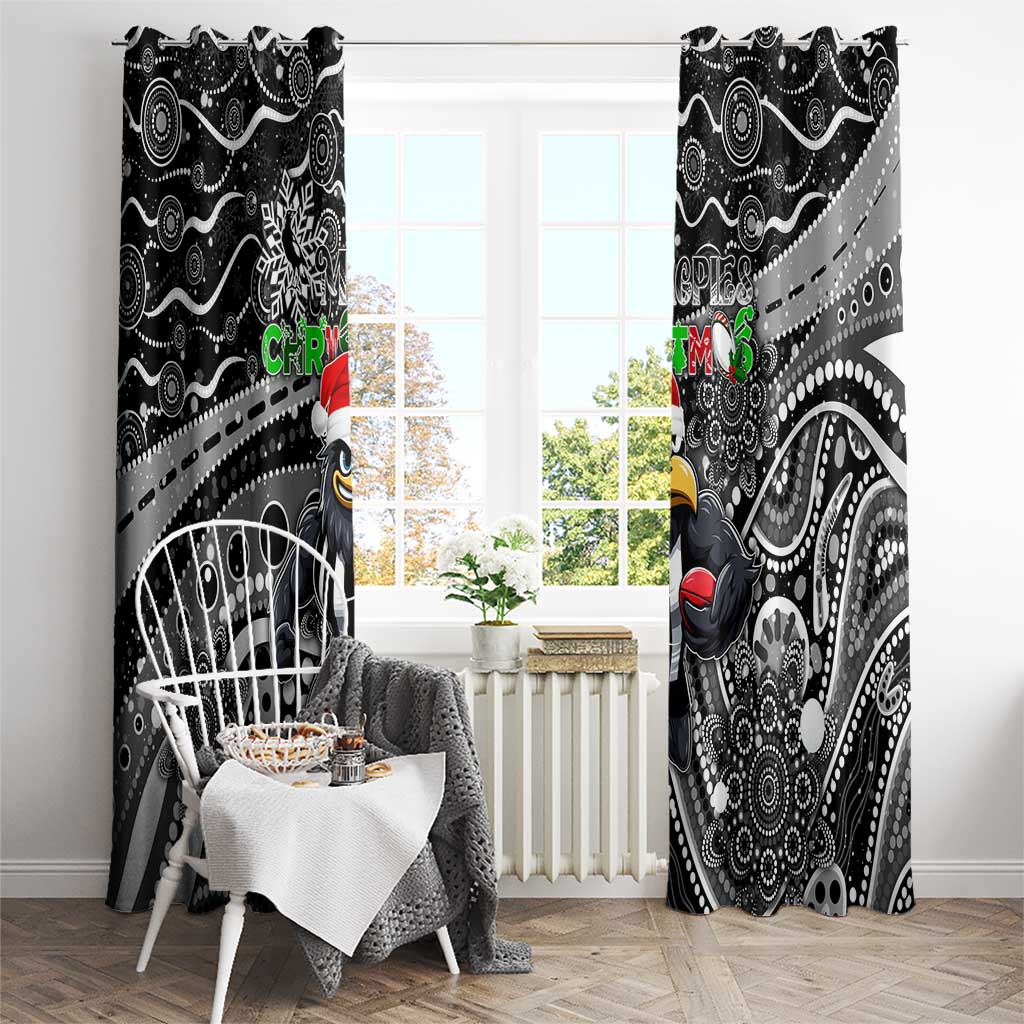 Merry Christmas AFL Collingwood Magpies Window Curtain Aboriginal Santa Football Mascot