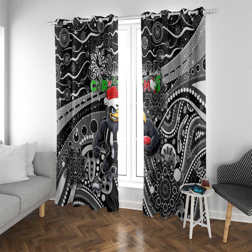 Merry Christmas AFL Collingwood Magpies Window Curtain Aboriginal Santa Football Mascot
