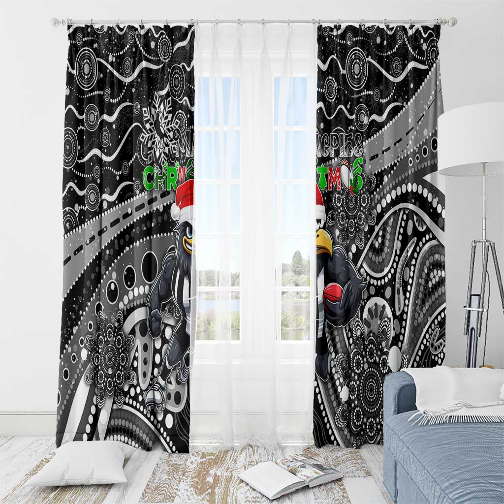 Merry Christmas AFL Collingwood Magpies Window Curtain Aboriginal Santa Football Mascot