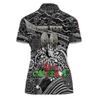 Merry Christmas AFL Collingwood Magpies Women Polo Shirt Aboriginal Santa Football Mascot