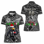 Merry Christmas AFL Collingwood Magpies Women Polo Shirt Aboriginal Santa Football Mascot