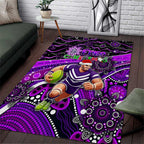 Merry Christmas AFL Fremantle Freo Area Rug Aboriginal Santa Football Mascot