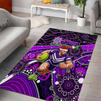Merry Christmas AFL Fremantle Freo Area Rug Aboriginal Santa Football Mascot
