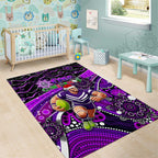 Merry Christmas AFL Fremantle Freo Area Rug Aboriginal Santa Football Mascot